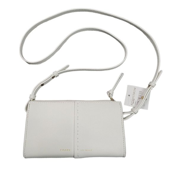 FRAME Les Second Leather Crossbody Wallet White Blanco Small Bag Style